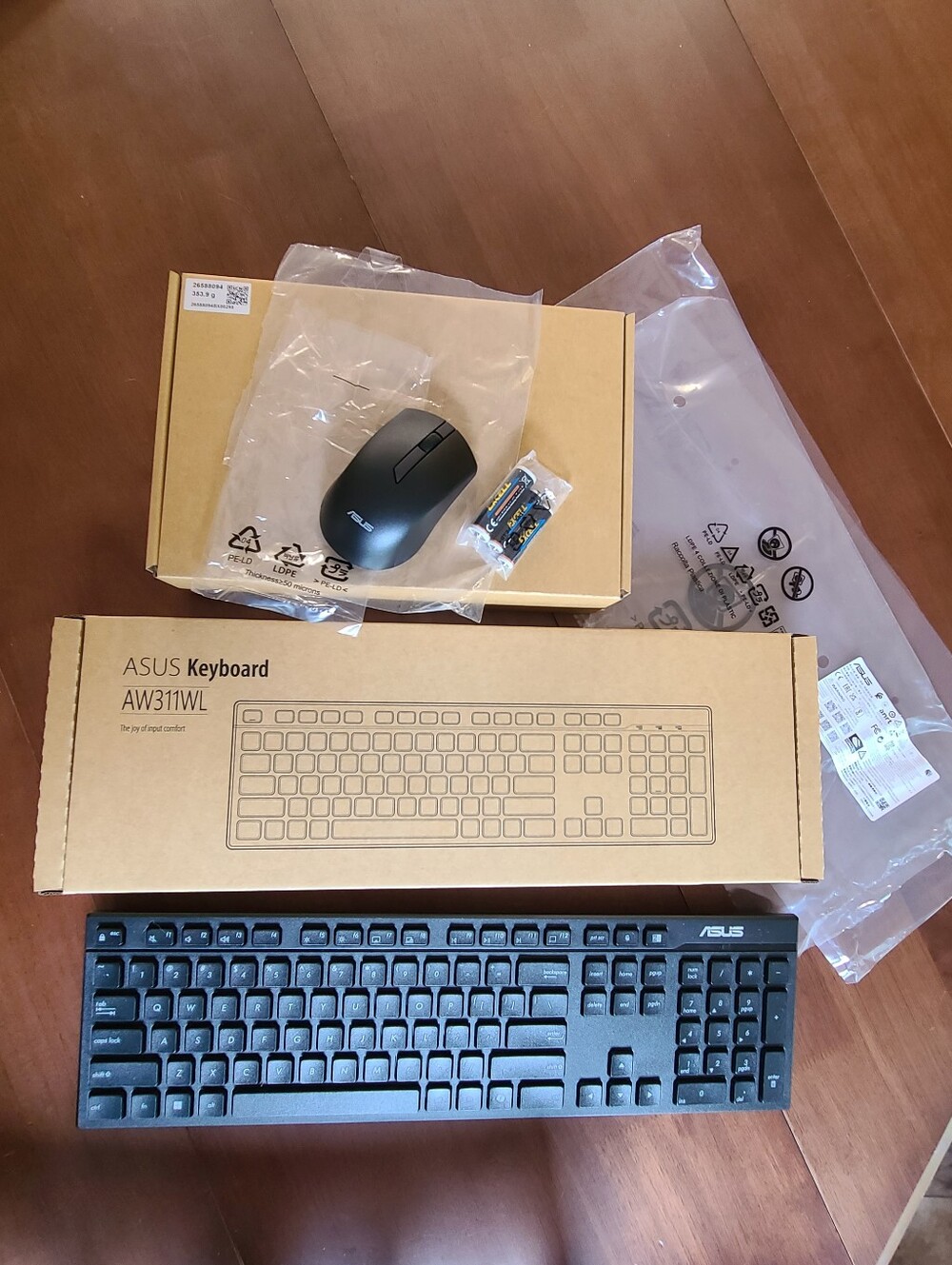 Brand New In Box (NIB) ASUS AW311WL Wireless Keyboard and Mouse Combo Set Black